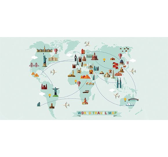 printodecor Alfombra Vinílica Infantil Mapa del Mundo