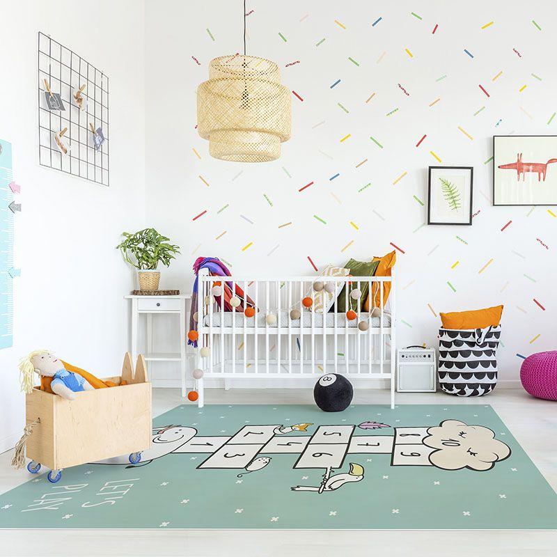 Printodecor Alfombra Vinílica Infantil Rayuela Dreams Turquesa