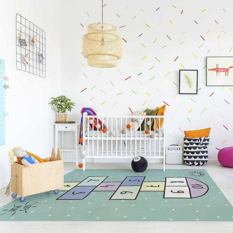 Printodecor Alfombra Vinílica Infantil Rayuela Let’s Play Turquesa