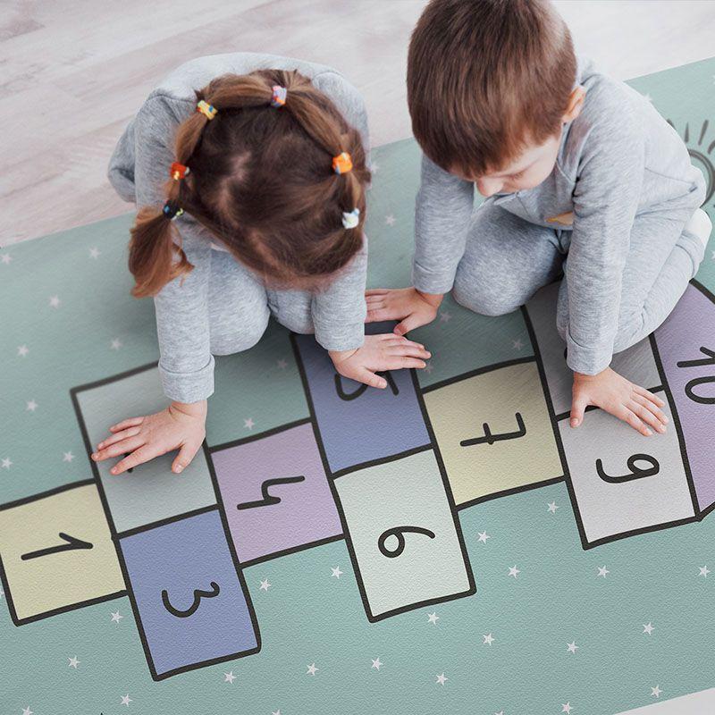 Printodecor Alfombra Vinílica Infantil Rayuela Let’s Play Turquesa