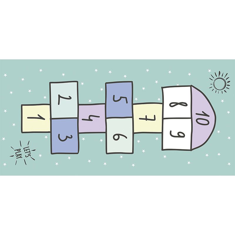 printodecor Alfombra Vinílica Infantil Rayuela Let’s play Turquesa