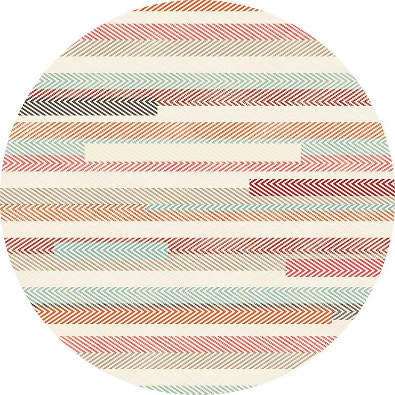 printodecor Alfombra Vinílica Redonda Rayado Colours