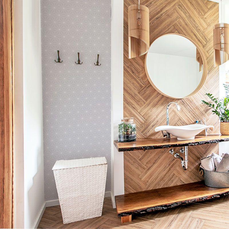 printodecor Azulejos vinílicos en rollo Gris Geométrico