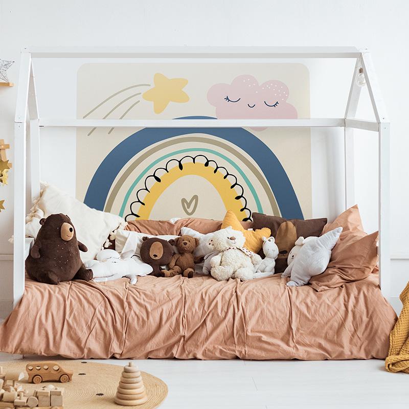 printodecor Cabecero de cama de vinilo Infantil Arcoíris Love
