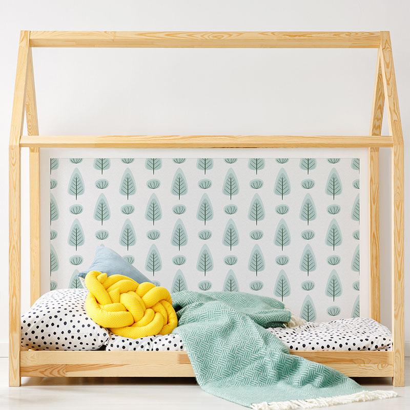 printodecor Cabecero de cama de vinilo Infantil Bosque verde