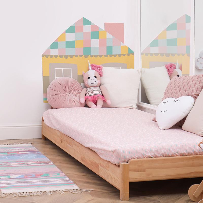printodecor Cabecero de cama de vinilo Infantil Casita