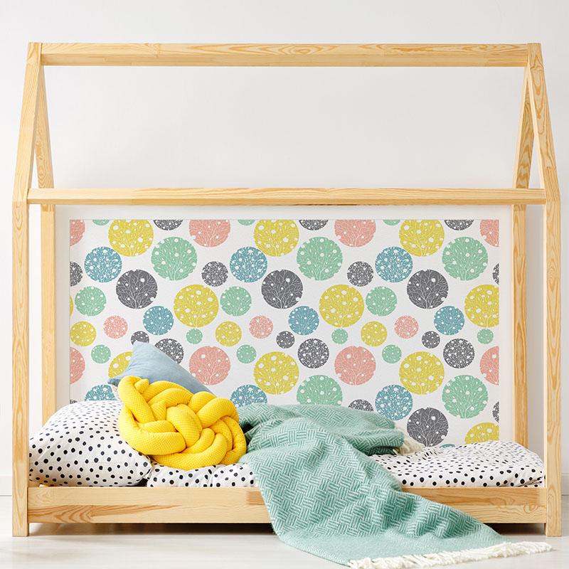 printodecor Cabecero de cama de vinilo Infantil Orbes Color