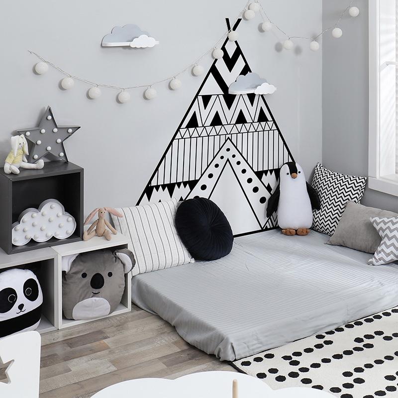 printodecor Cabecero de cama de vinilo Infantil Tippy blanco y negro