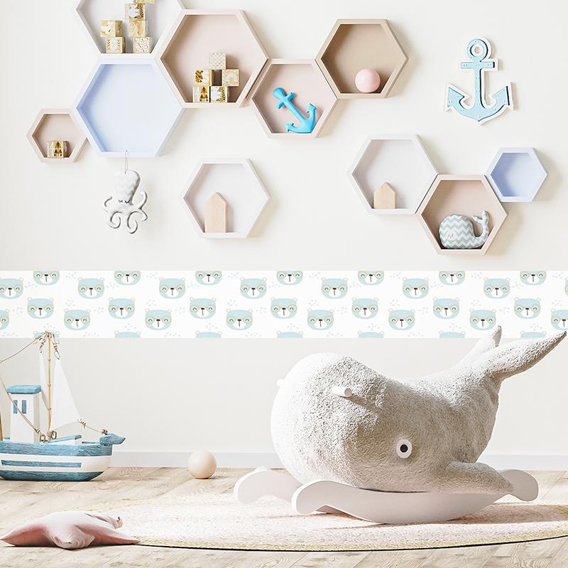 printodecor Cenefa autoadhesiva Infantil Gato con gafas