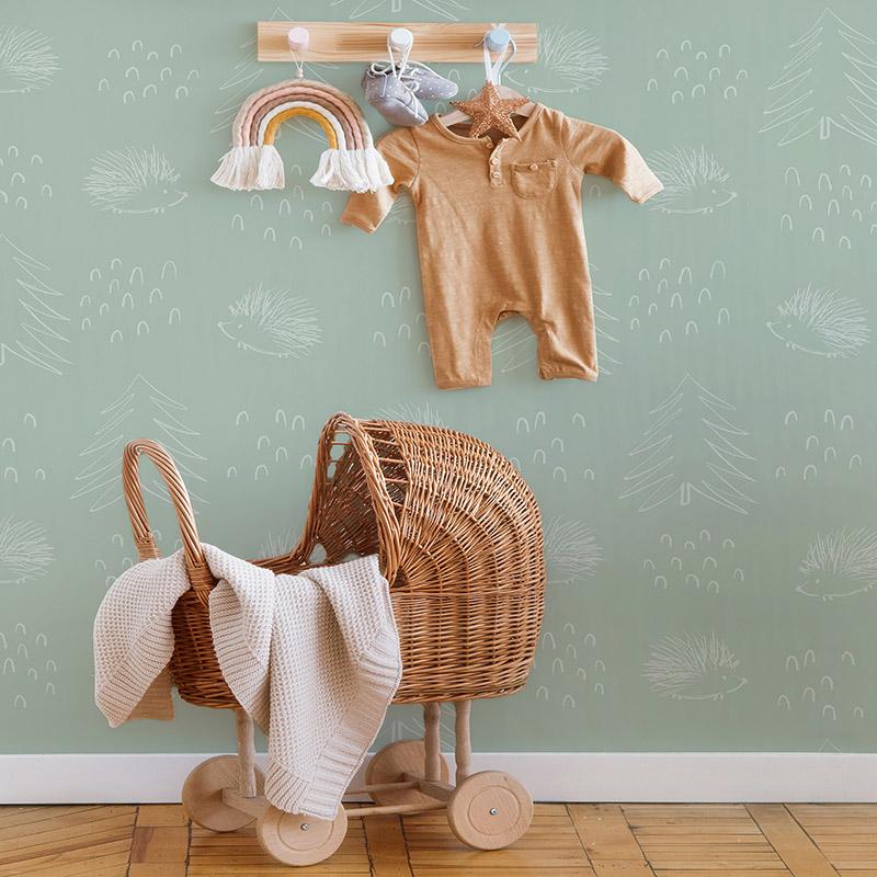 printodecor Papel pintado autoadhesivo Erizos verde