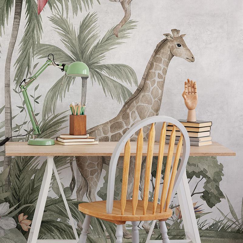 printodecor Papel pintado autoadhesivo mural Animales de la selva