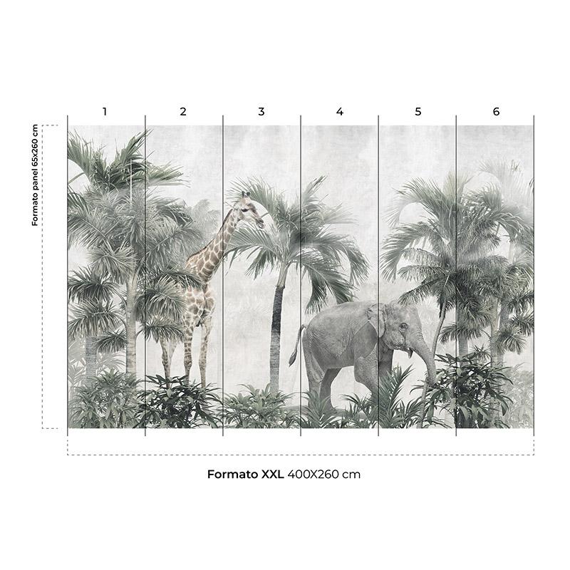 Printodecor Papel Pintado Autoadhesivo Mural Tropic Animals