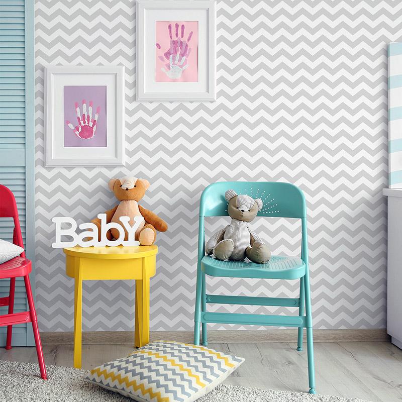 printodecor Papel pintado autoadhesivo Zig Zag gris