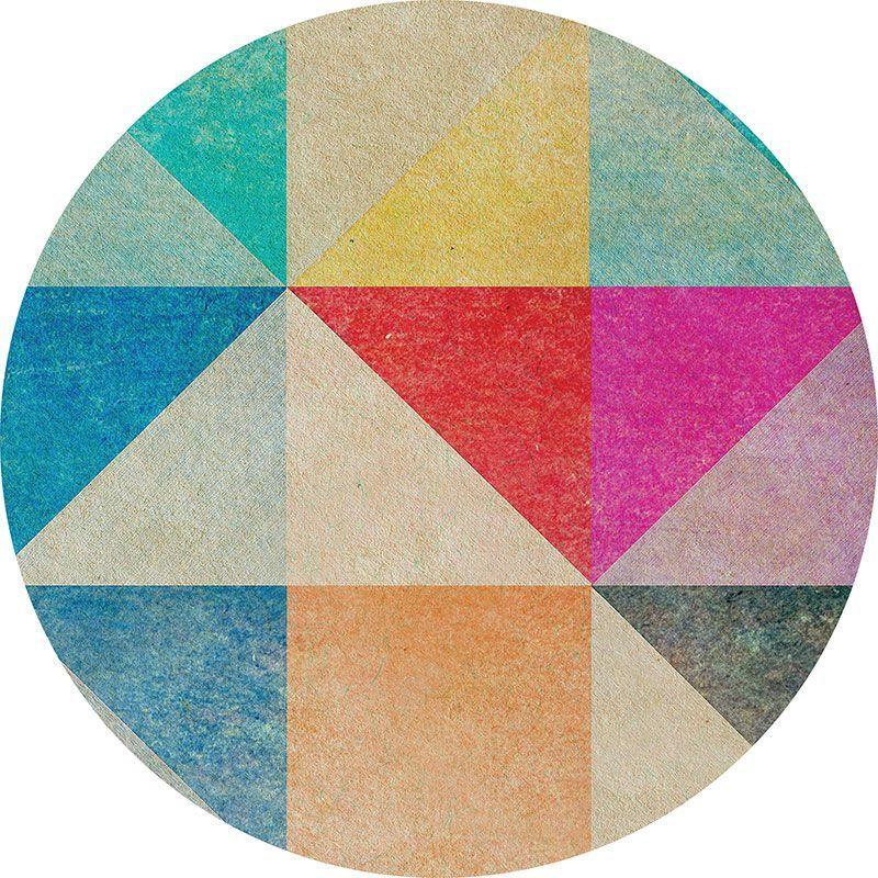 printodecor Alfombra Vinílica Redonda Triangles