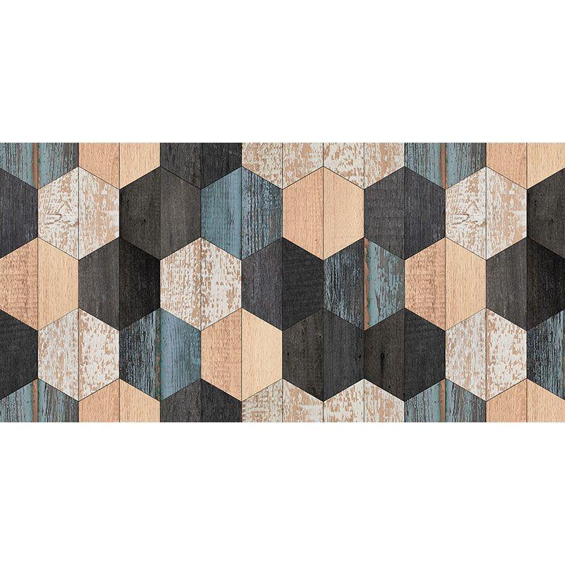 printodecor Alfombra Vinílica Wood Hexagons