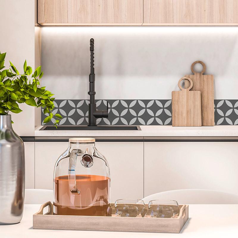 printodecor Cenefa autoadhesiva Gracia Gris Oscuro