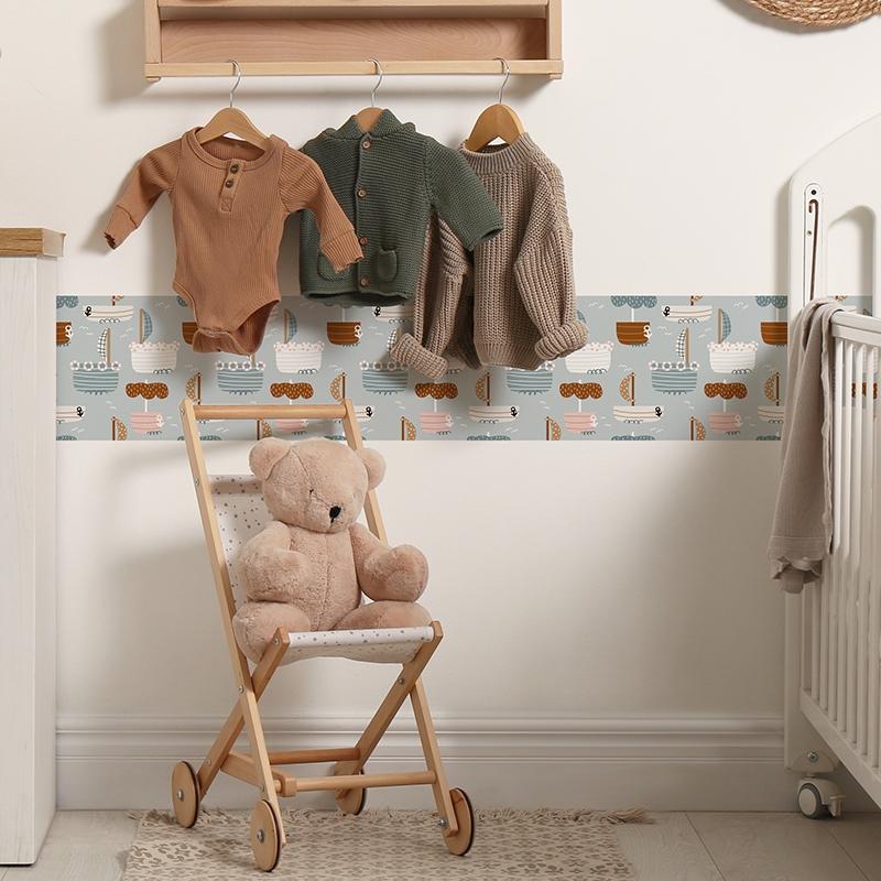 printodecor Cenefa autoadhesiva Infantil Barcos