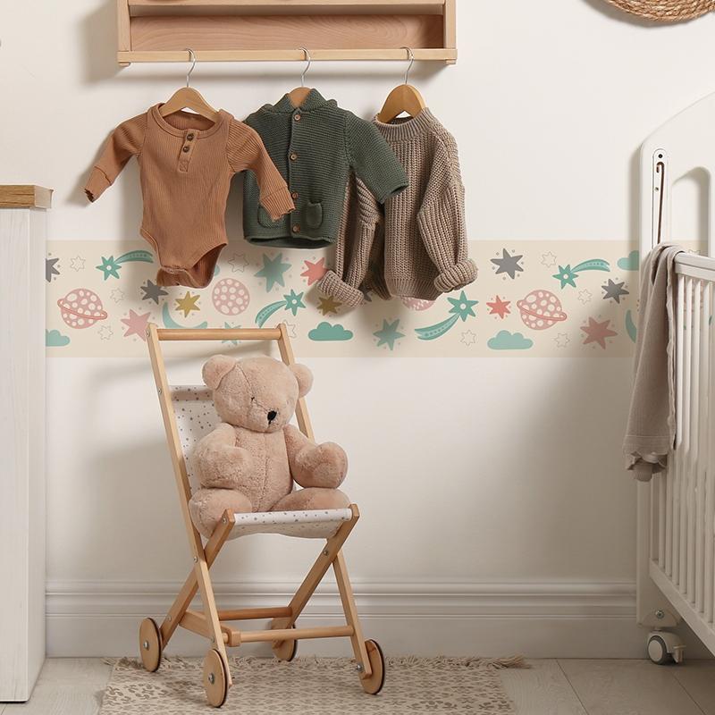 printodecor Cenefa autoadhesiva Infantil Espacial