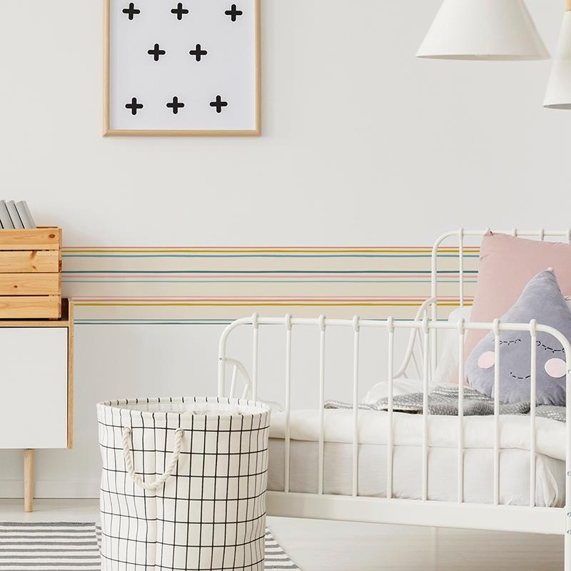printodecor Cenefa autoadhesiva Infantil Rayas