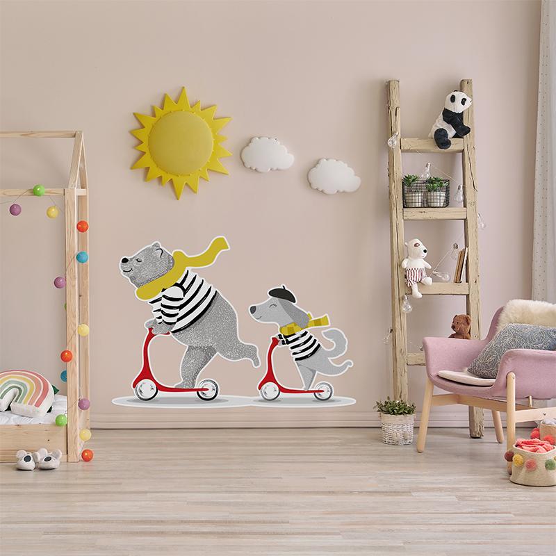printodecor Vinilo infantil Happy monopatín