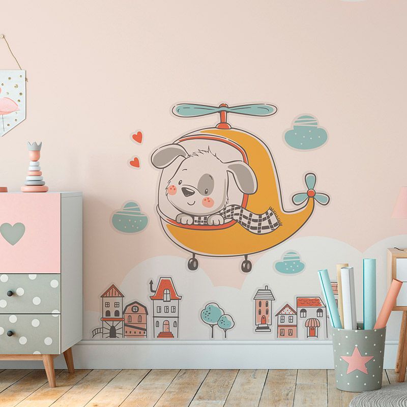printodecor Vinilo infantil perro aviador