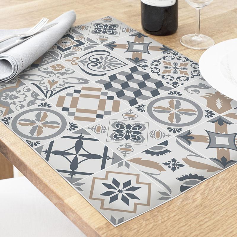 printodecor Set 4 manteles individuales Kansas Brown