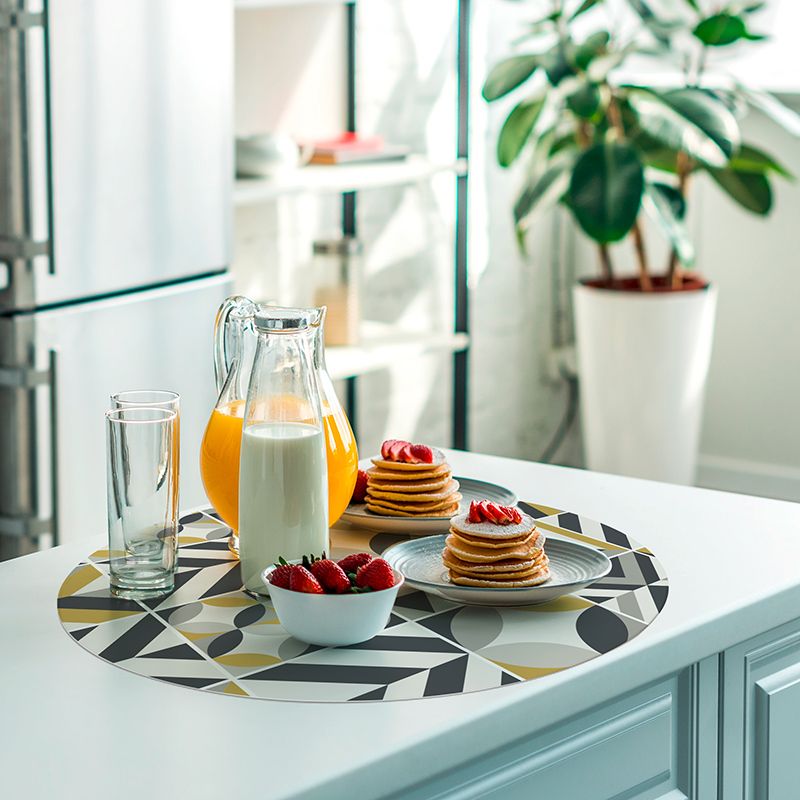 Printodecor Set 4 Manteles Individuales Redondos Alice Amarillo