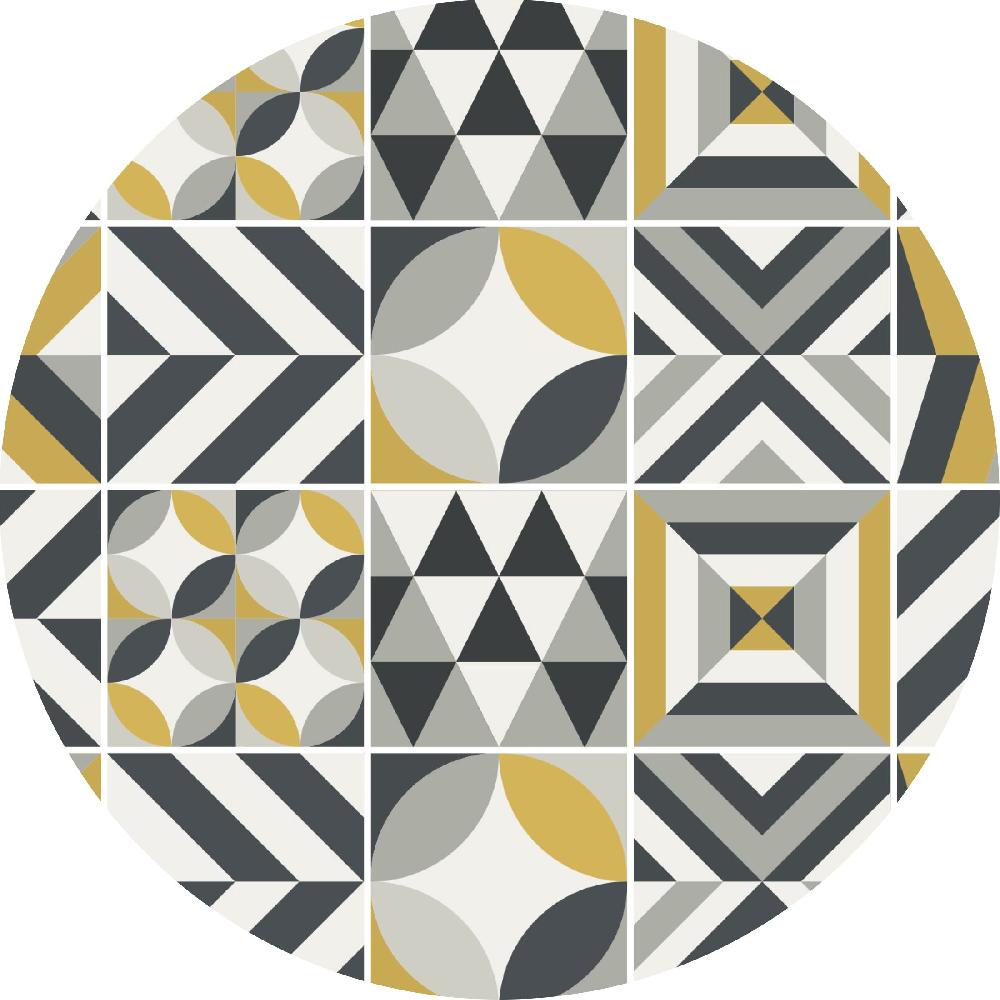 Printodecor Set 4 Manteles Individuales Redondos Alice Amarillo