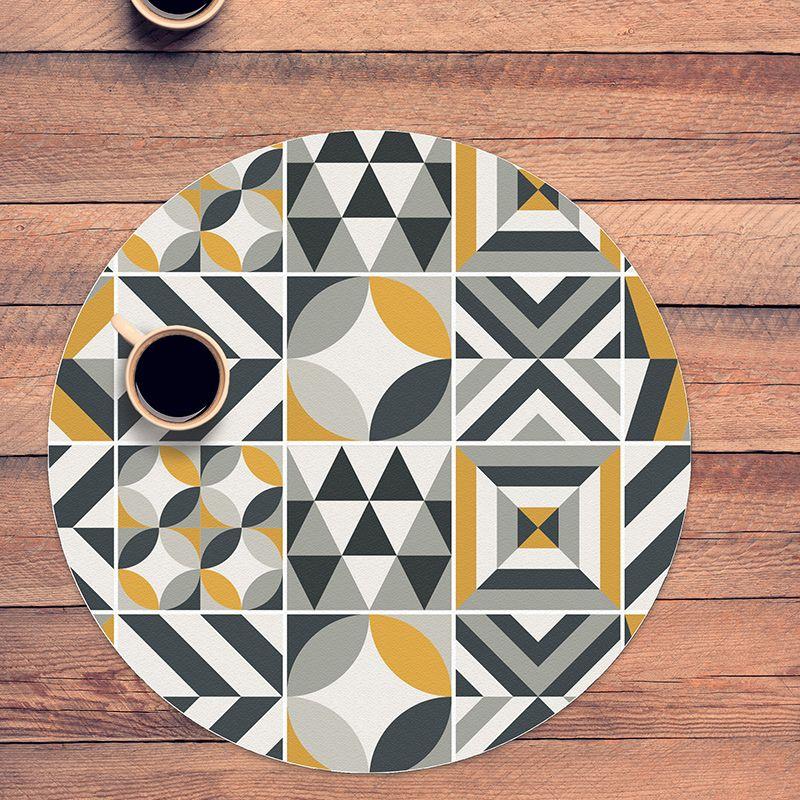 printodecor Set 4 manteles individuales redondos Alice Amarillo