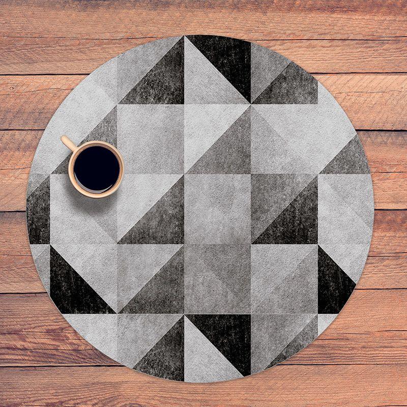 printodecor Set 4 manteles individuales redondos Grey Triangles