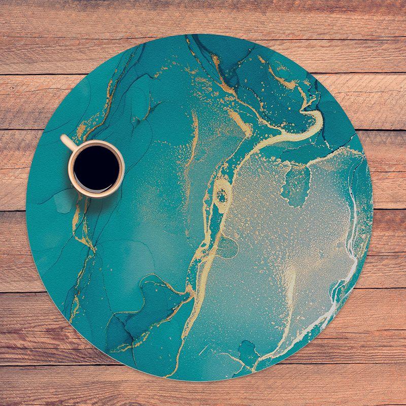 printodecor Set 4 manteles individuales redondos Turquoise Electrik