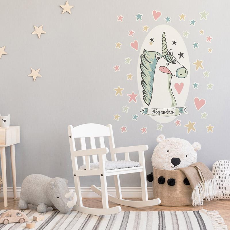 printodecor Vinilo infantil Unicornio personalizado