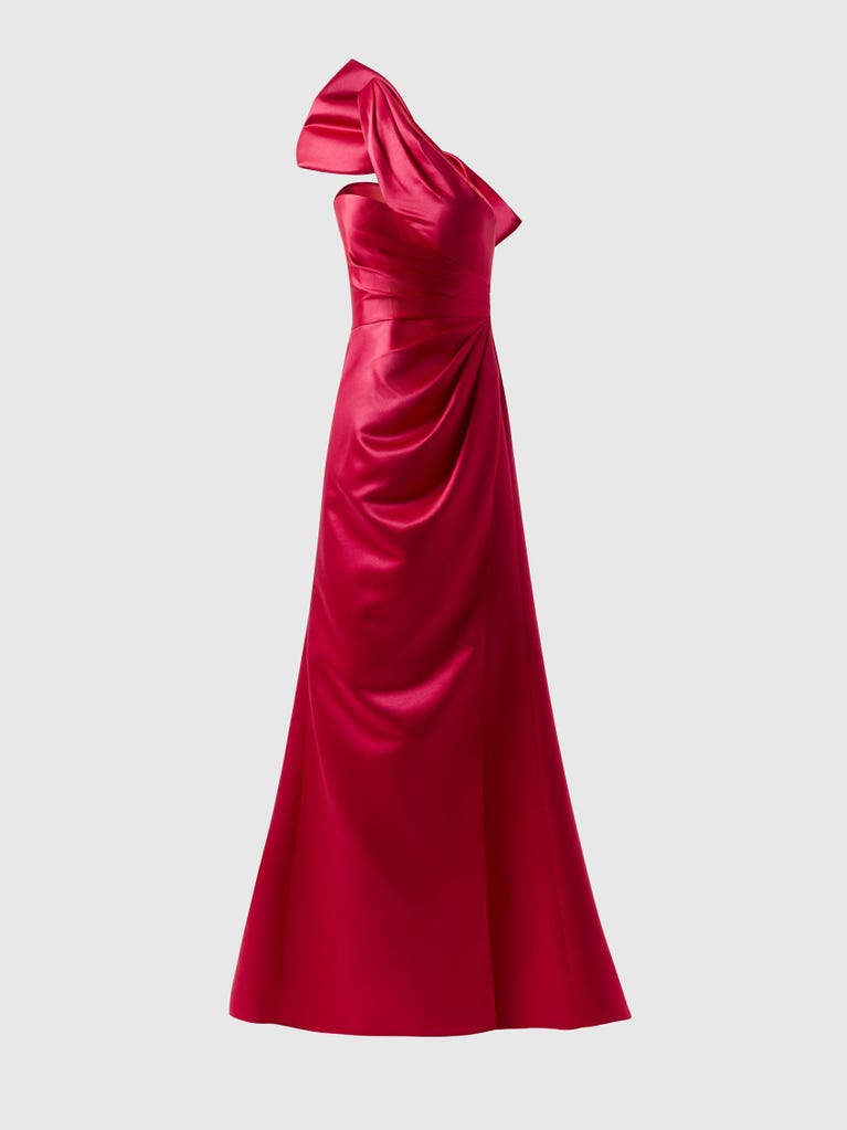 pronovias ALJAFERIA | Vestido de fiesta corte en A fluido con escote asimétrico | Marchesa Notte x Pronovias