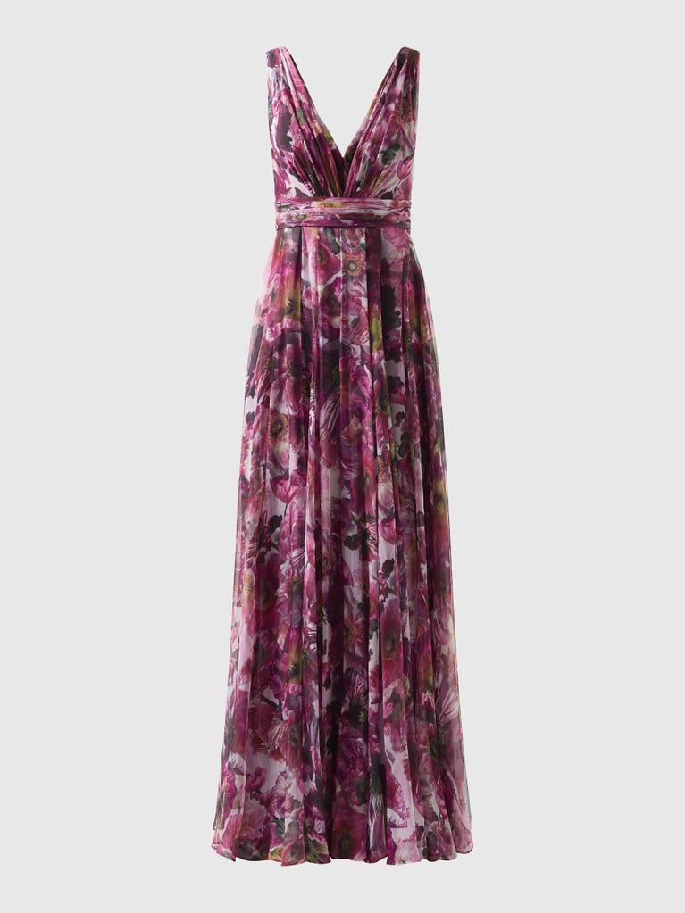 pronovias CRATHES | Vestido de fiesta corte en A con escote de pico | Marchesa Notte x Pronovias