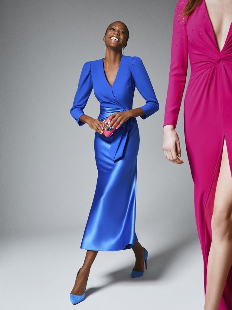 Pronovias DRAPE 2301 | Vestido De Fiesta Corte En A Con Escote De Pico | The Party Edit By Pronovias