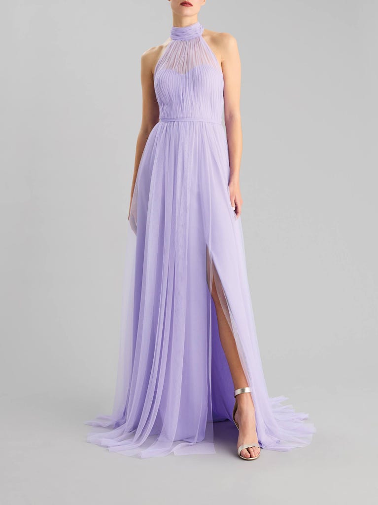 pronovias DRAPE 2405 | Vestido de fiesta corte en a con cuello halter | Pronovias