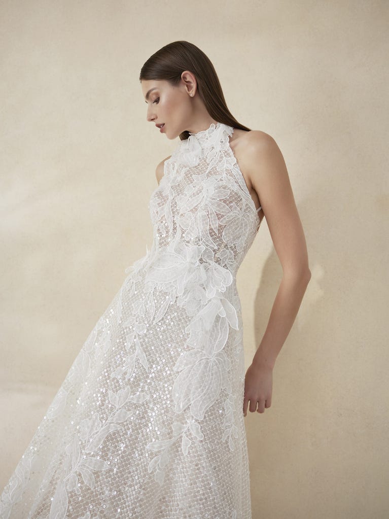 Pronovias MARCH | Vestido De Novia Corte En A Con Cuello Halter | Pronovias