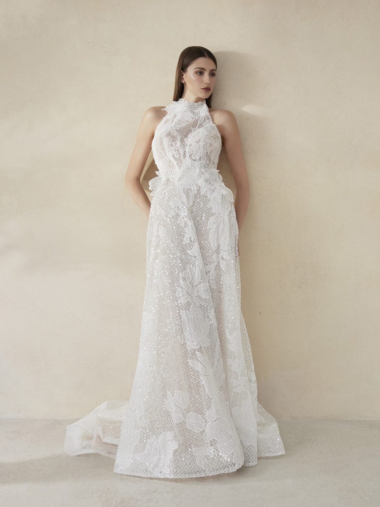 Pronovias MARCH | Vestido De Novia Corte En A Con Cuello Halter | Pronovias