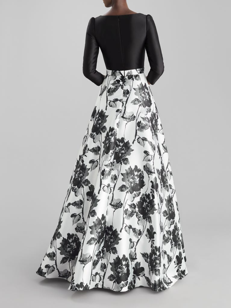 Pronovias PRINT 2324 | Vestido De Fiesta Princesa Con Escote Cuadrado | The Party Edit By Pronovias