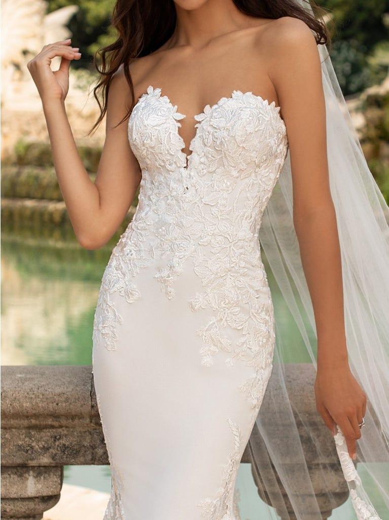 Pronovias Vestido De Novia Corte Sirena En Crepe Y Escote Corazón | Pronovias
