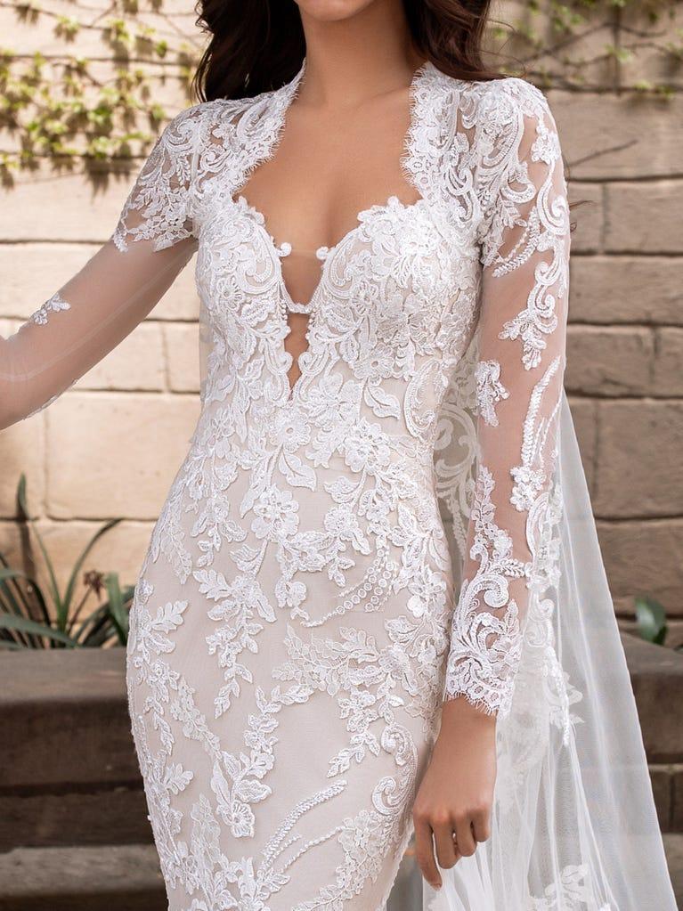 Pronovias Vestido De Novia Sirena Escote Corazón Y Manga Larga | Pronovias