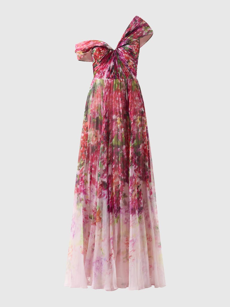 pronovias VILLANDRY | Vestido de fiesta corte en A con escote asimétrico | Marchesa Notte x Pronovias