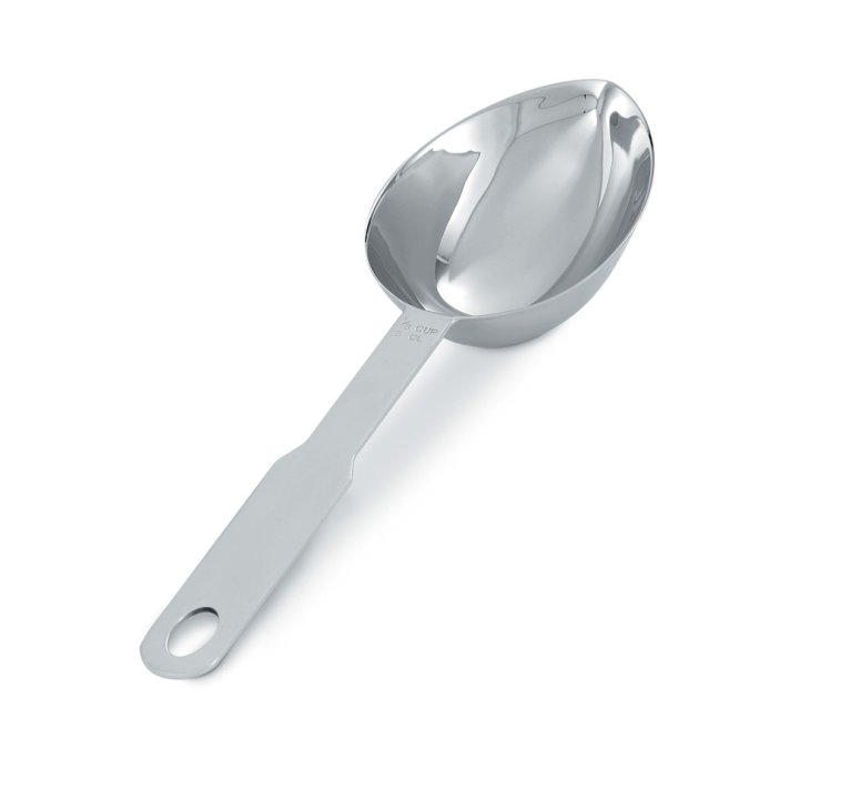 pujadas 1/3-cup oval heavy-duty stainless steel measuring scoop