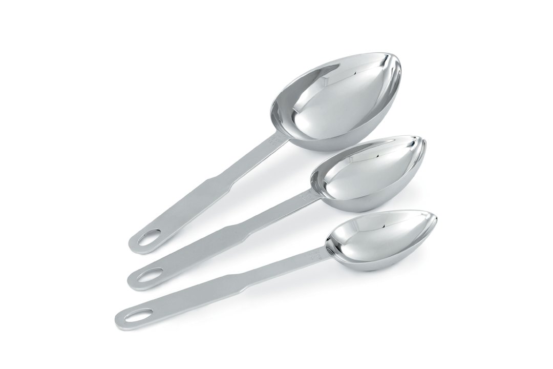 pujadas ⅛-cup ⅛-cup and ½-cup oval heavy-duty stainless steel measuring scoop set
