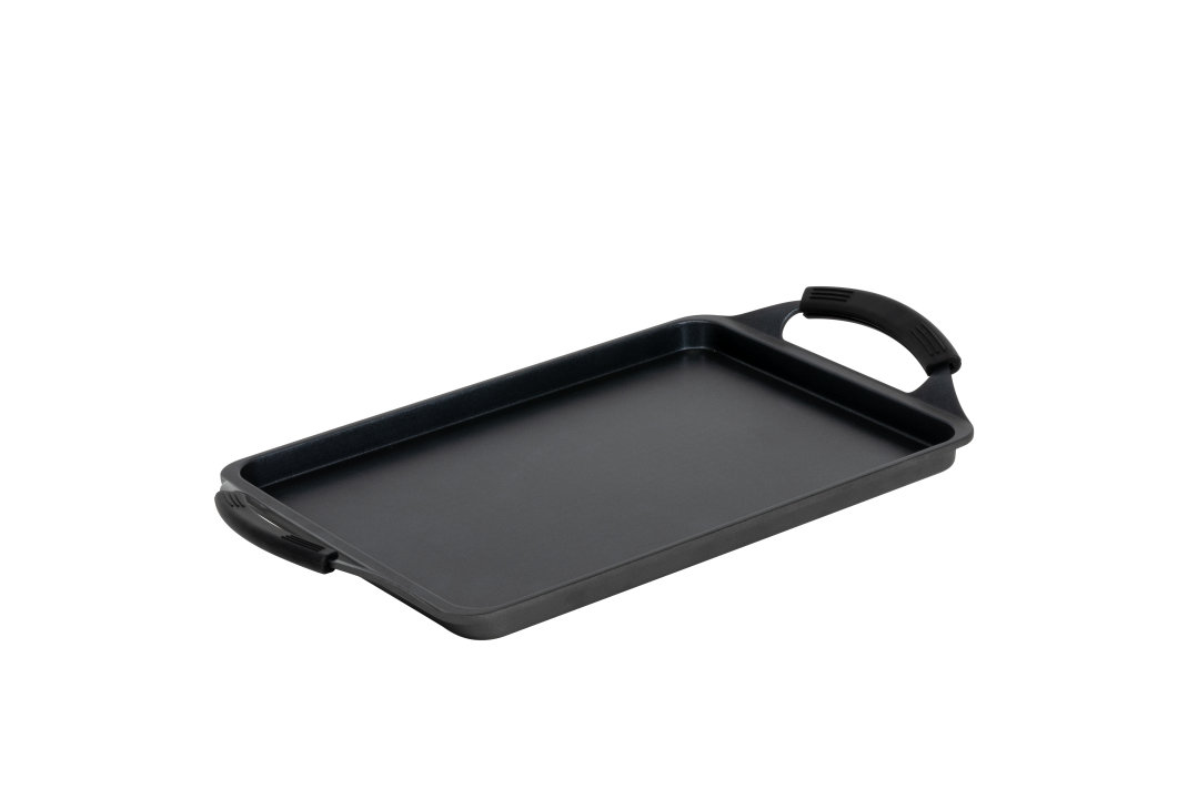pujadas Black Pro Non-Stick Hot Plate 43 x 25 cm with Handles