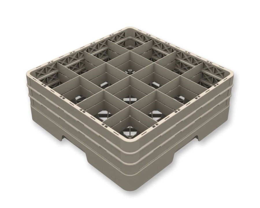 pujadas Flap Rack 16-compartment rack full size polypropylene in beige with four extenders