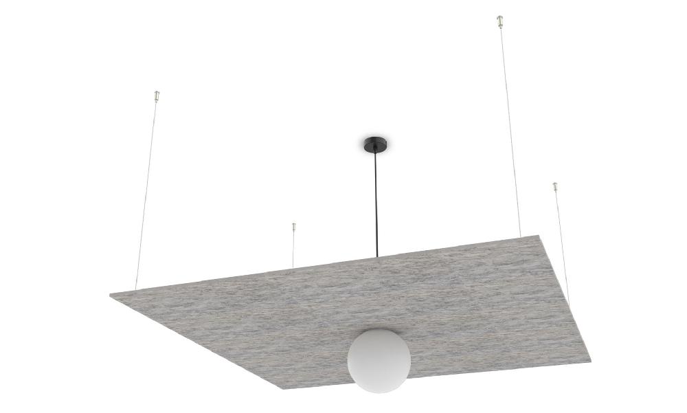 pujol iluminación C-234/120Colgante acustic 1200X1200 y bola Ø150