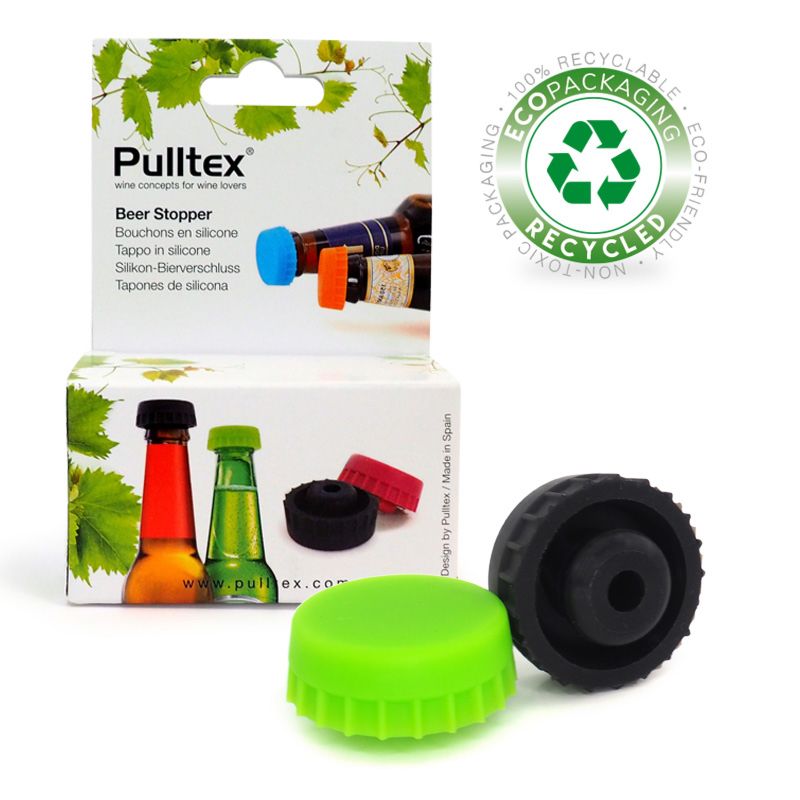 pulltex 2 Tapones de Cerveza en Silicona (Negro/violeta)