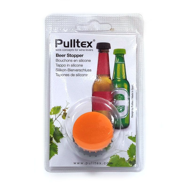 pulltex 2 Beer Stoppers in Silicone (Black/Orange)