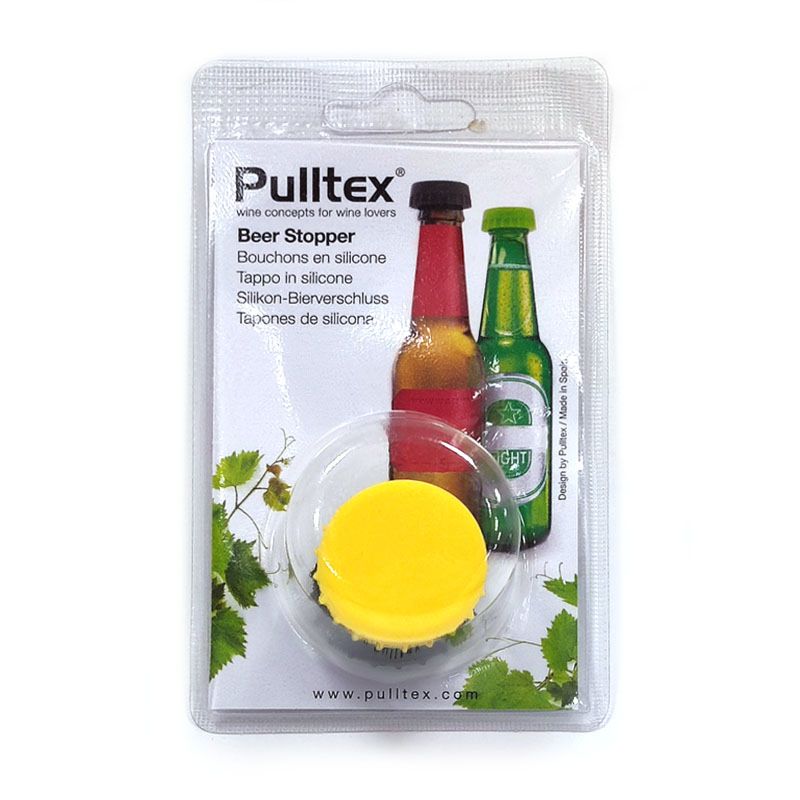 pulltex 2 Beer Stoppers in Silicone (Black/Yellow)